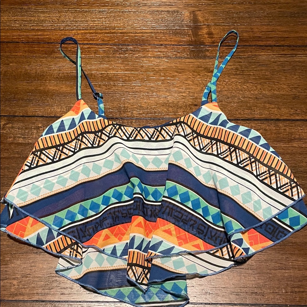 Colorful Geometric Print Women's crop Top